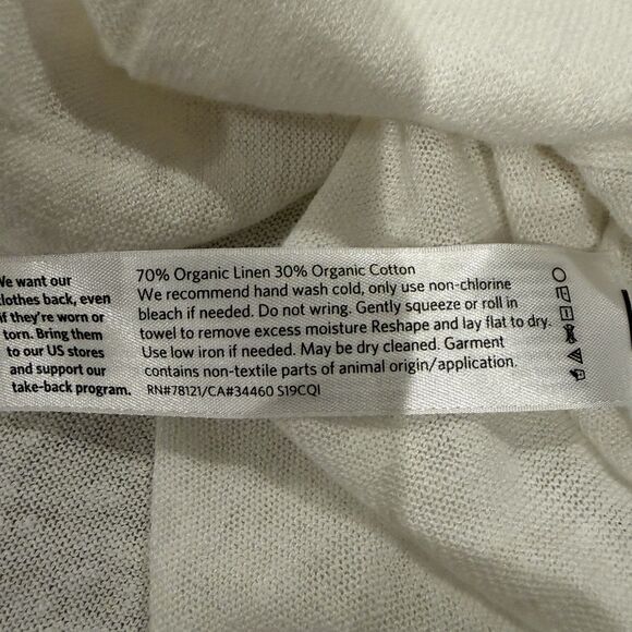 Eileen Fisher Women’s 3/4 Sleeve Button Cardigan Women Medium Org Linen Cotton - Picture 7 of 7